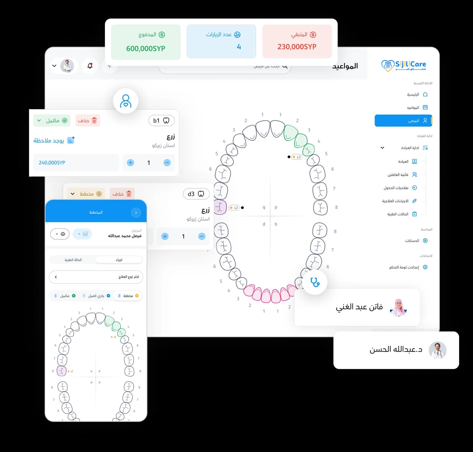 المخطط السني في سِجِلّي كير مع خطة علاج المريض